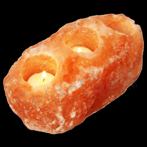 himalayan salt natural brick shaped 3-hole tea light